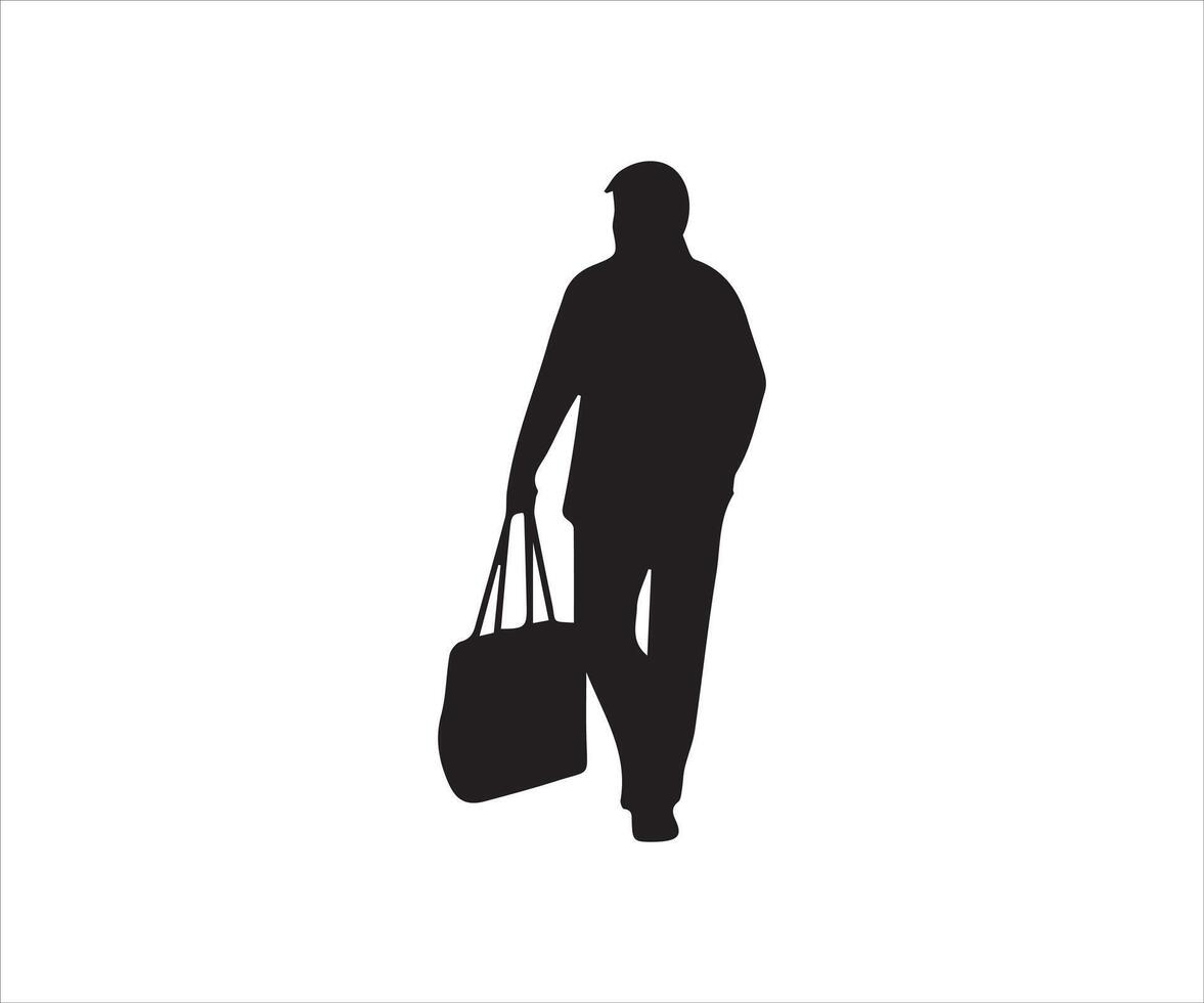 Geschäftsmann schwarz Silhouette isoliert auf Weiß Hintergrund. Vektor Illustration.