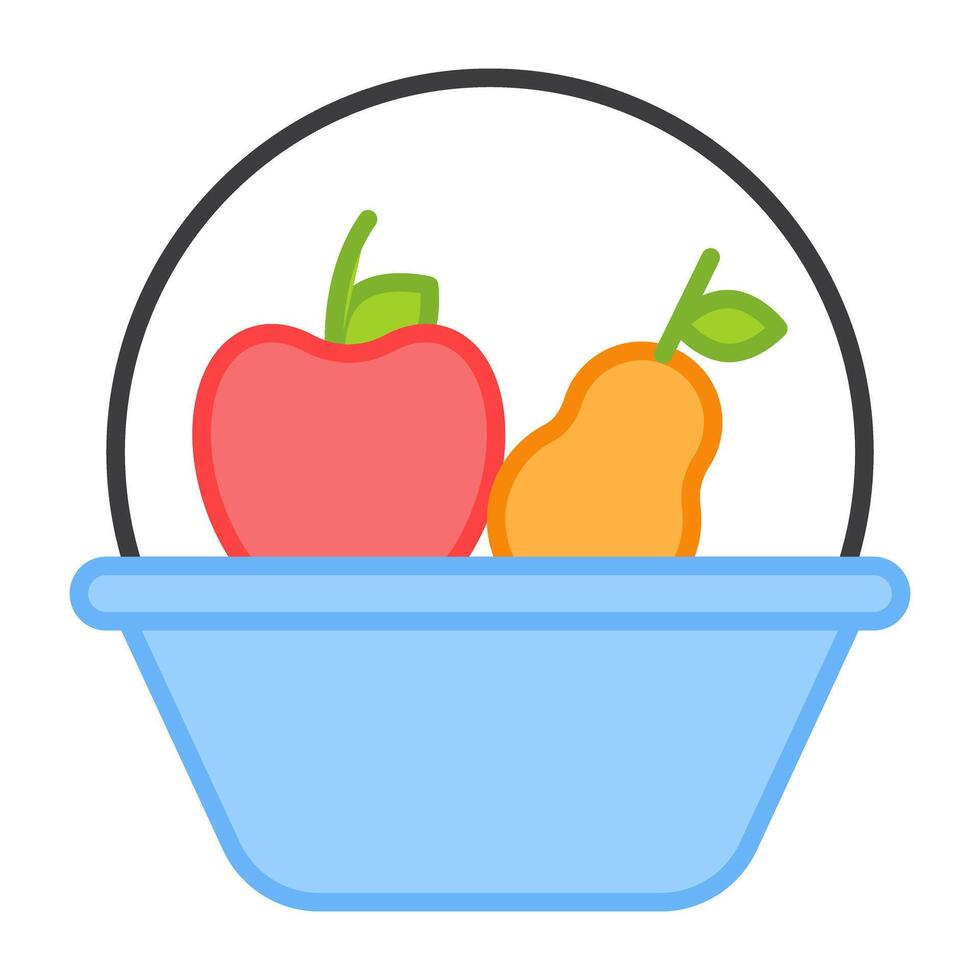 ett ikon design av frukt korg vektor