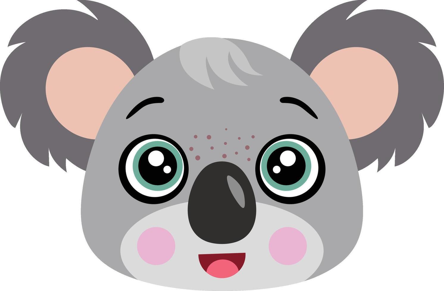 vänlig koala ansikte isolerat på vit vektor