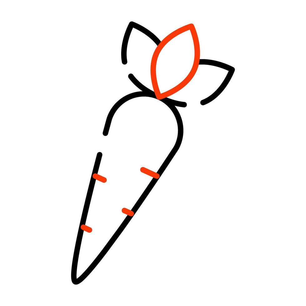 en unik design ikon av morot vegetabiliska vektor