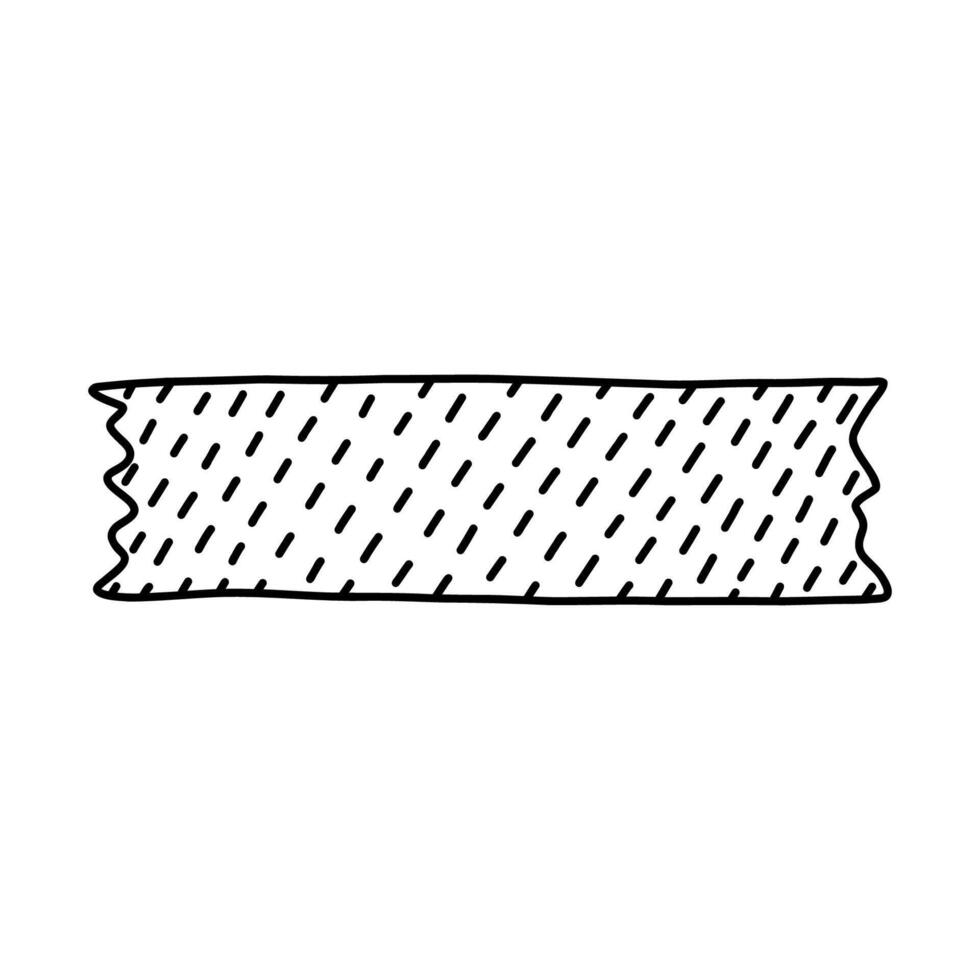 söt klotter washi tejp rand med prickad linje mönster. lim tejp med krumelur svart och vit prydnad. estetisk dekorativ scotch tejp med ojämn kanter för klippbok, planerare, anteckningsbok, hantverk vektor