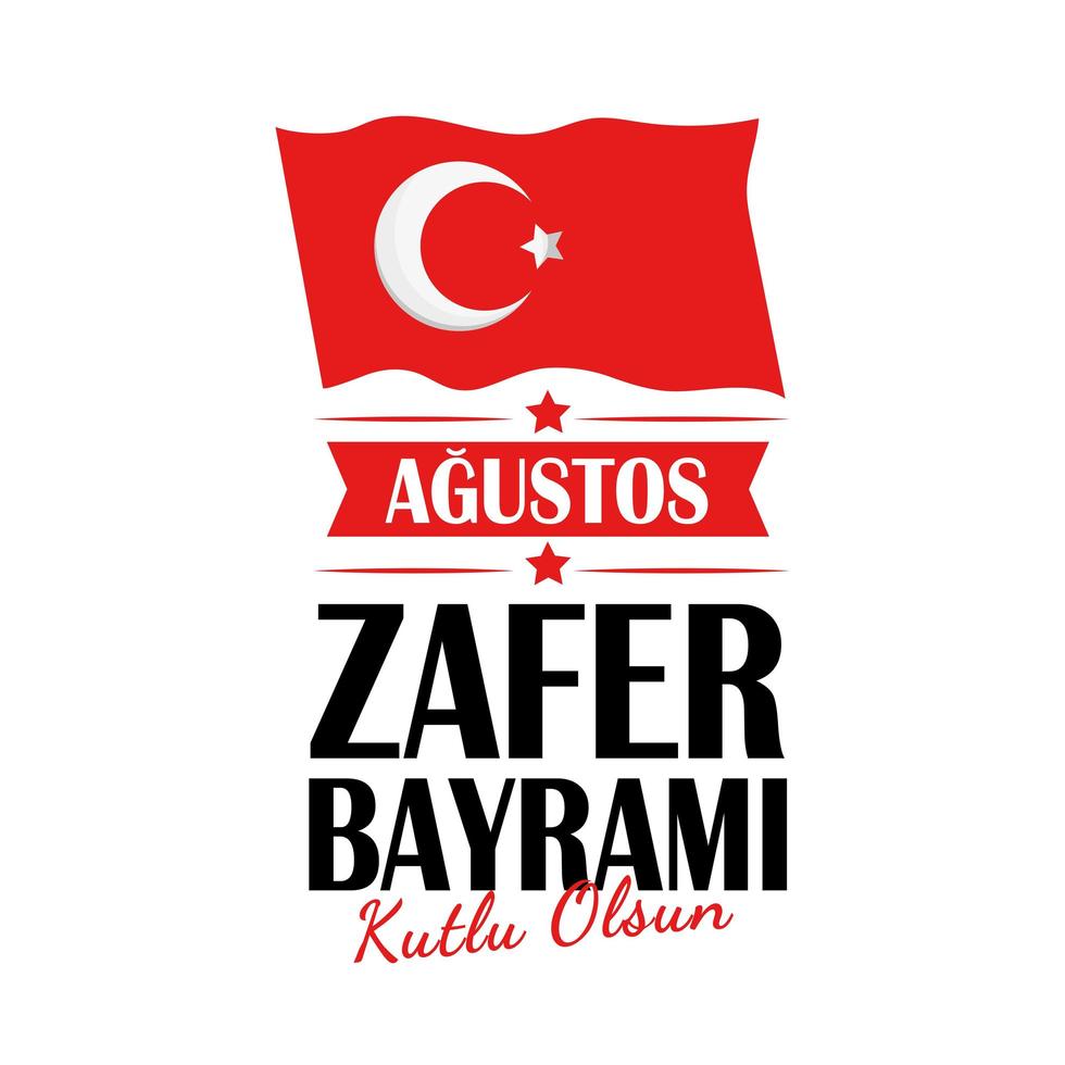Zafer Bayrami mit Flagge vektor
