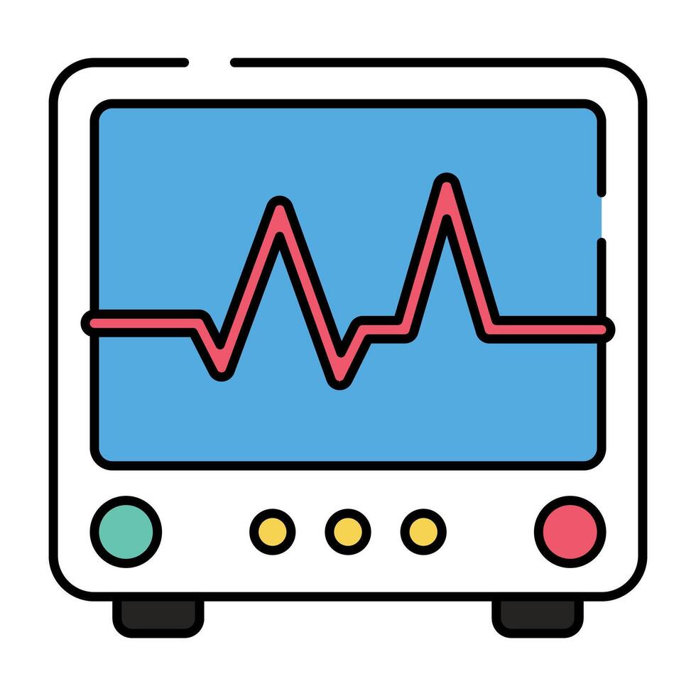 en unik designikon för EKG-monitor vektor