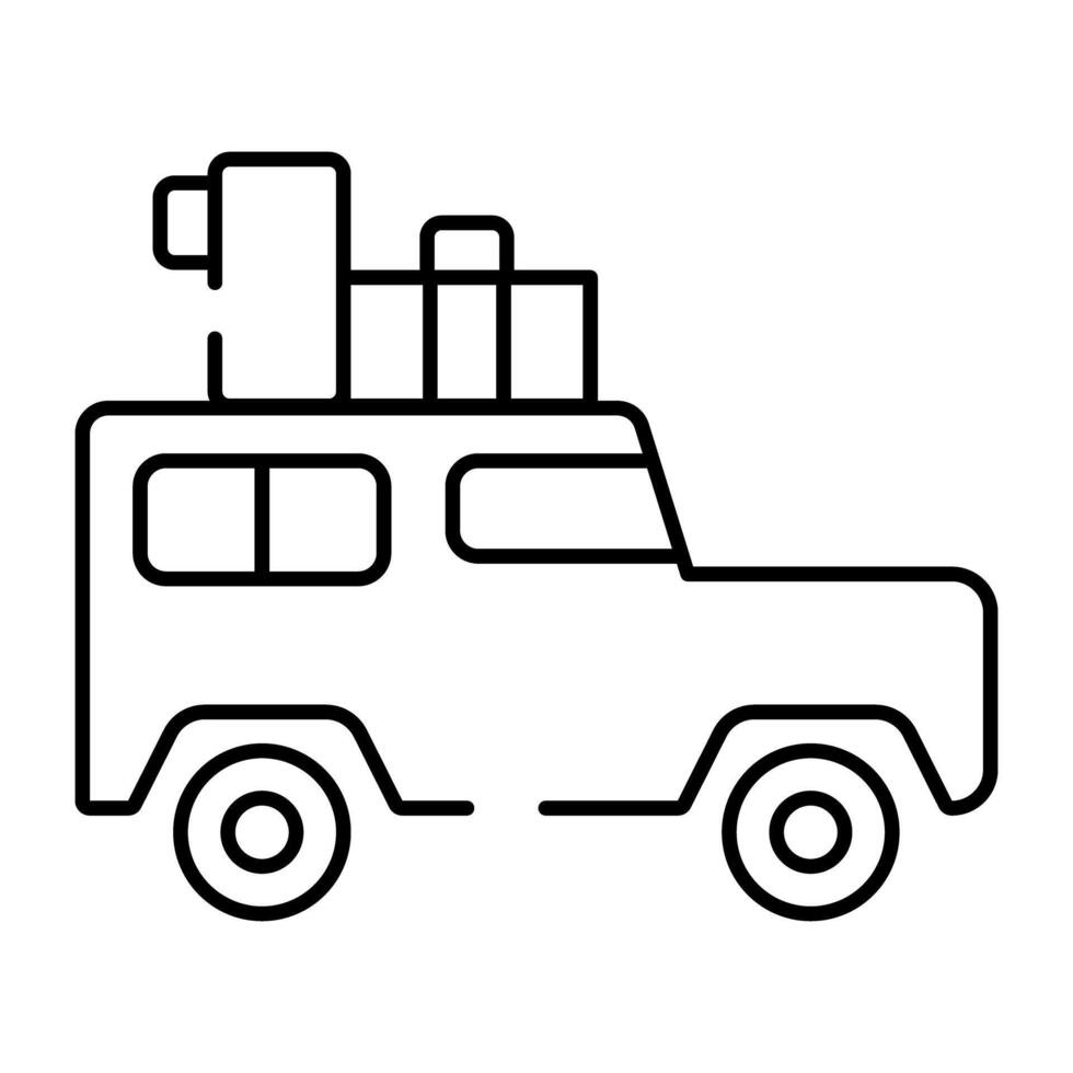 ein editierbar Design Symbol von Jeep vektor