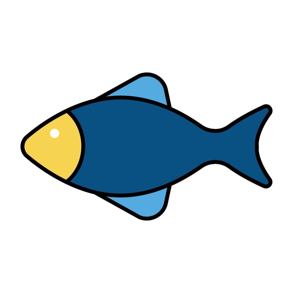 unter Wasser Meer Tier Symbol, eben Design von Fisch vektor