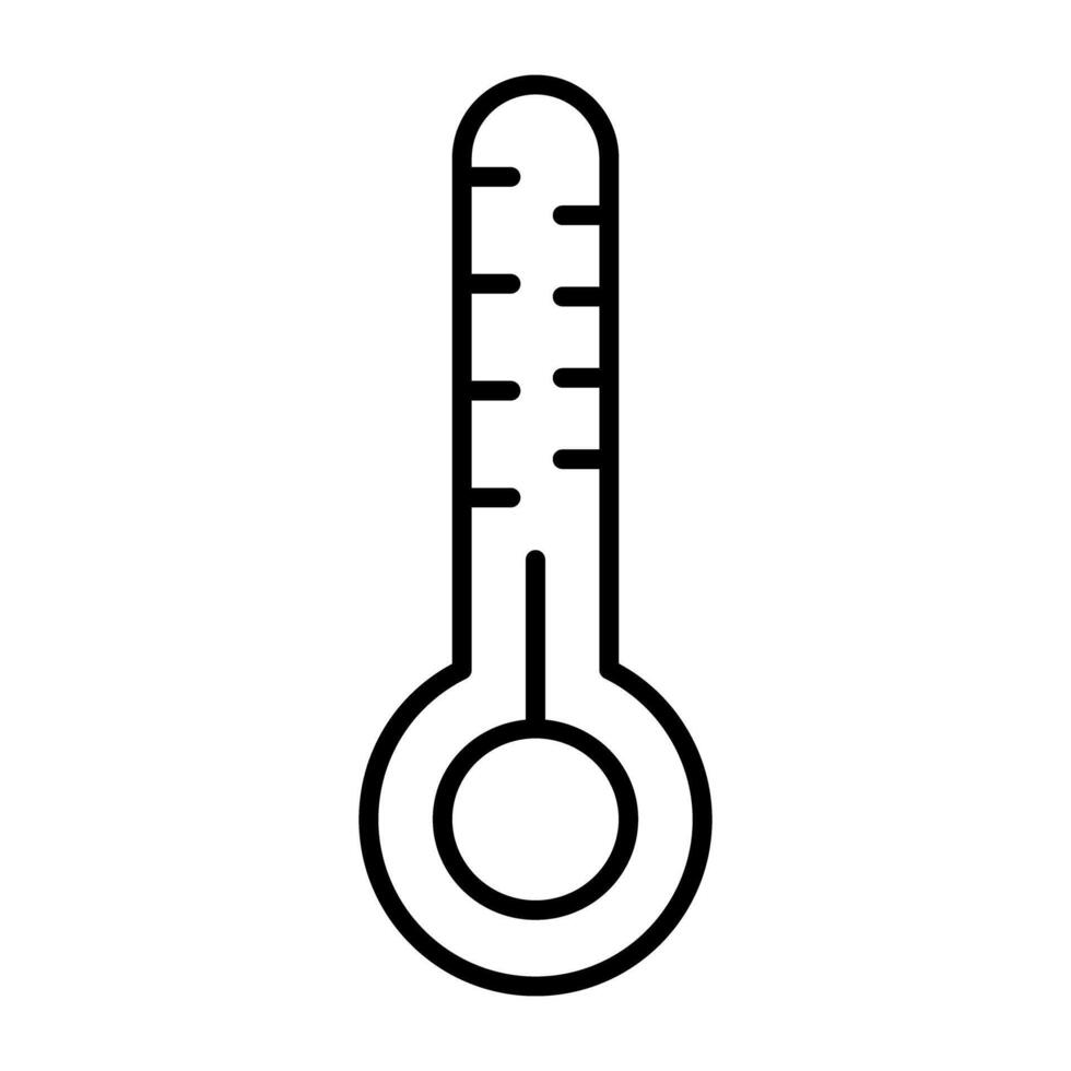 en temperatur indikator ikon, linjär design av termometer vektor