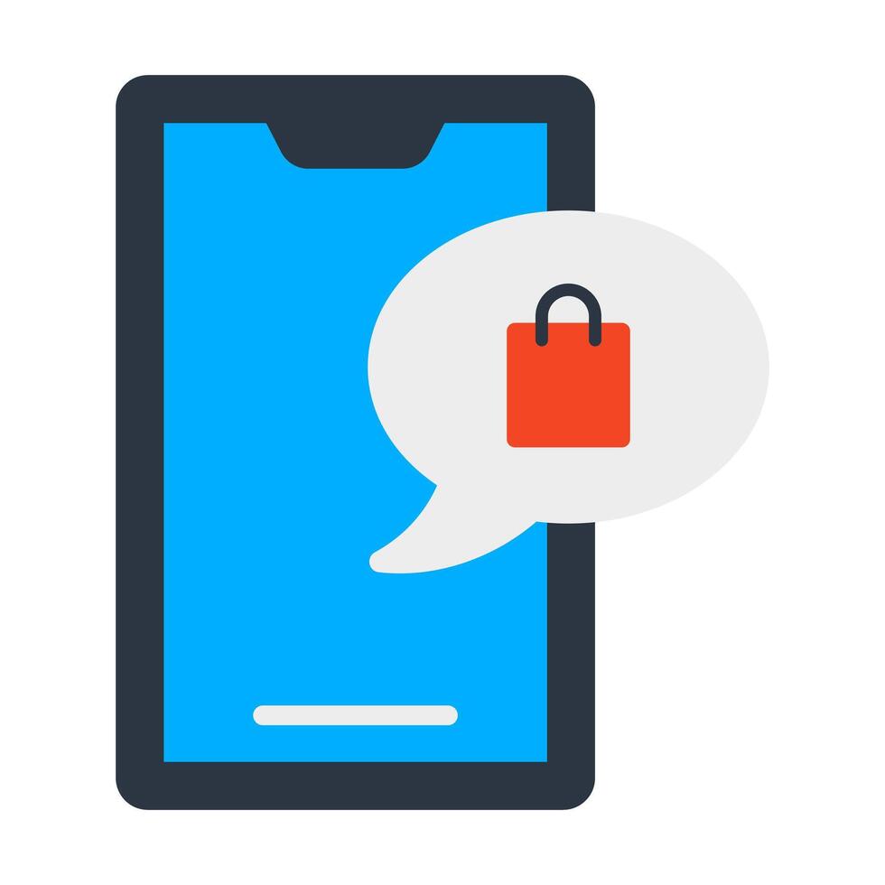 mobil säkra chatt ikon i platt design vektor