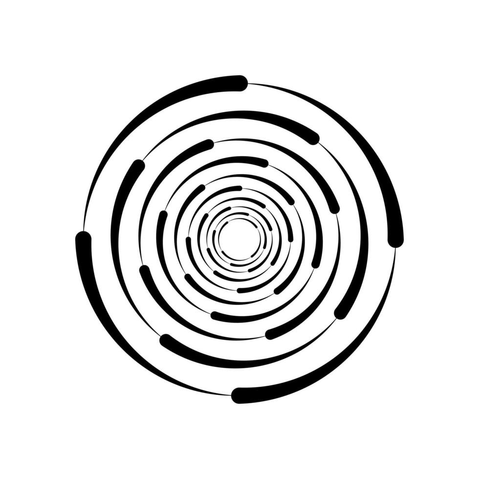 schwarz Halbton gestrichelt Geschwindigkeit Strudel Linie Design Element zum Rahmen Wirbel Logo tätowieren vektor