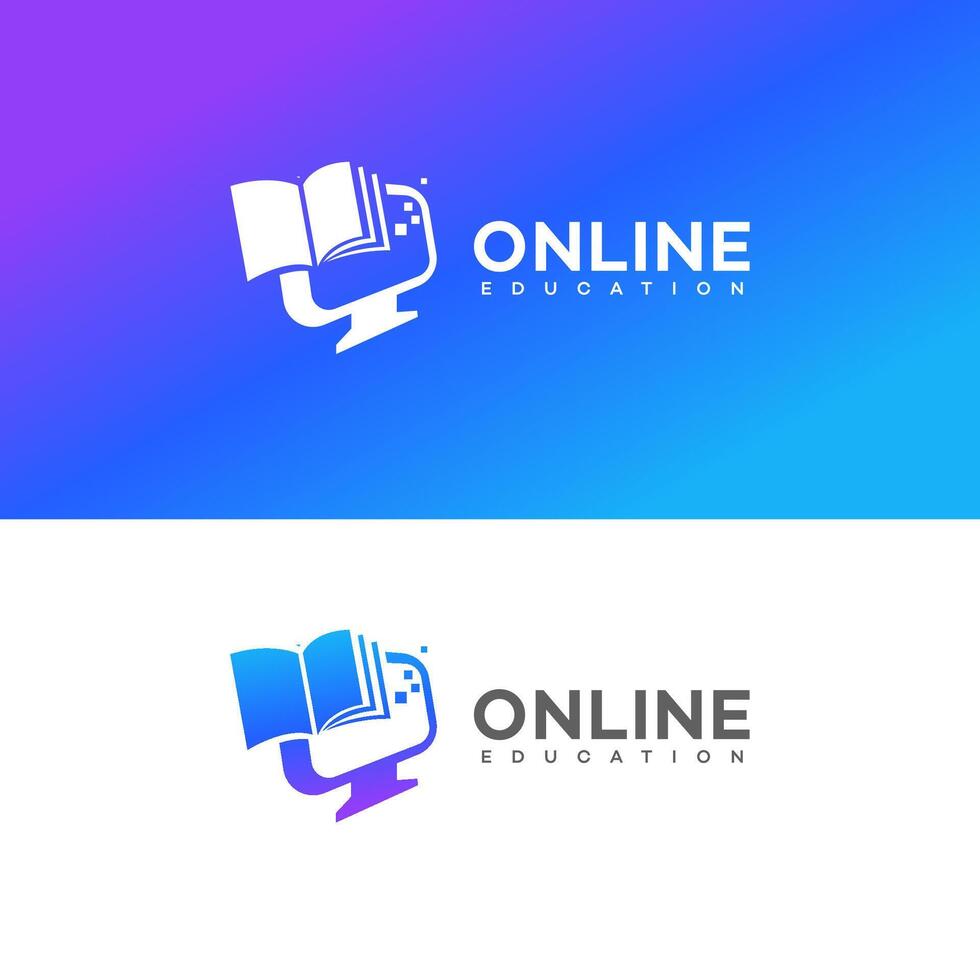 online Bildung Logo Symbol Marke Identität Zeichen Symbol Vorlage vektor
