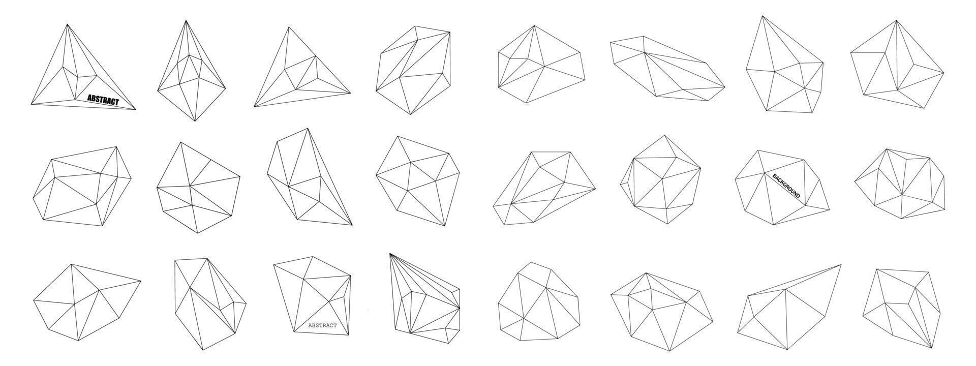 Hipster modisch geometrisch Formen. abstrakt polygonal Hintergrund. Kristall mögen geometrisch Zahlen. vektor