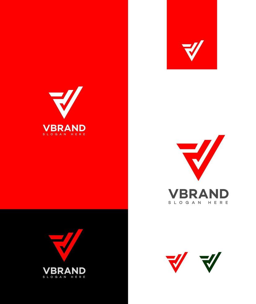 v Brief Logo Symbol Marke Identität Zeichen Symbol Vorlage vektor