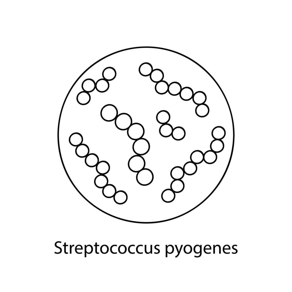 sjukdomsalstrande bakterie. bakteriell mikroorganism. mikrobiologi, infografik. hand dragen klotter stil. vektor