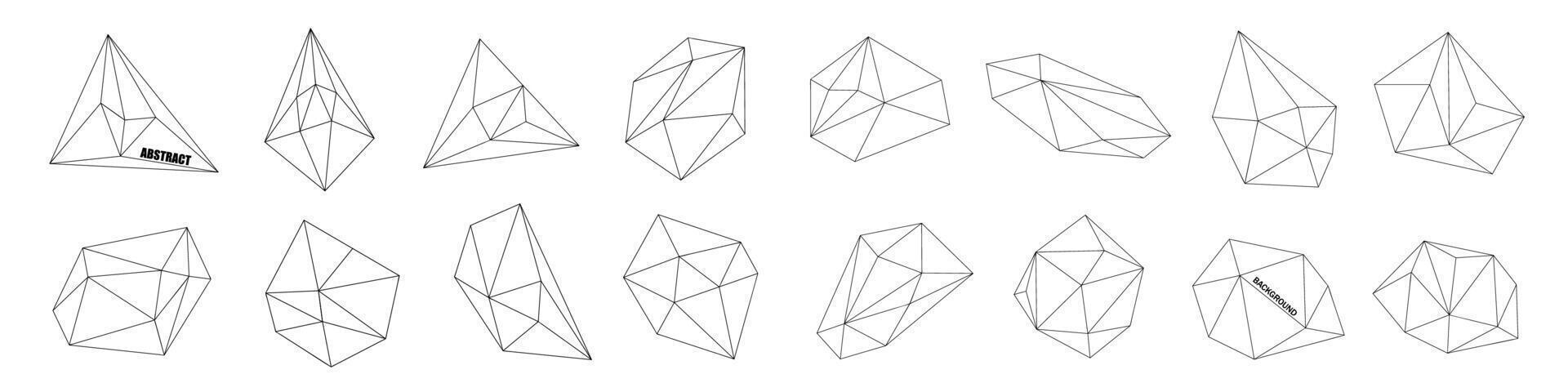 Hipster modisch geometrisch Formen. abstrakt polygonal Hintergrund. Kristall mögen geometrisch Zahlen. vektor