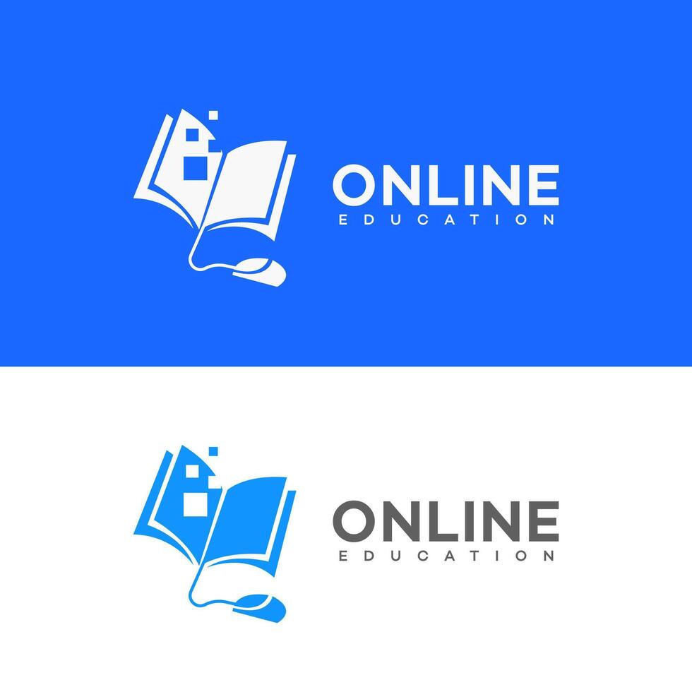 online Bildung Logo Symbol Marke Identität Zeichen Symbol Vorlage vektor