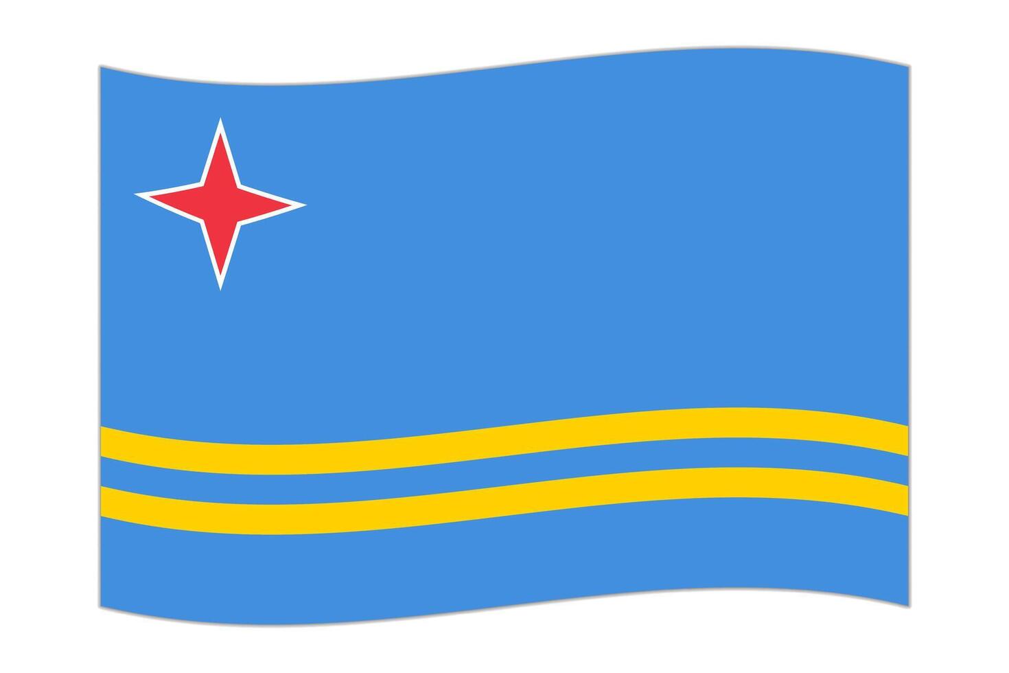 schwenkende flagge des landes aruba. Vektor-Illustration. vektor