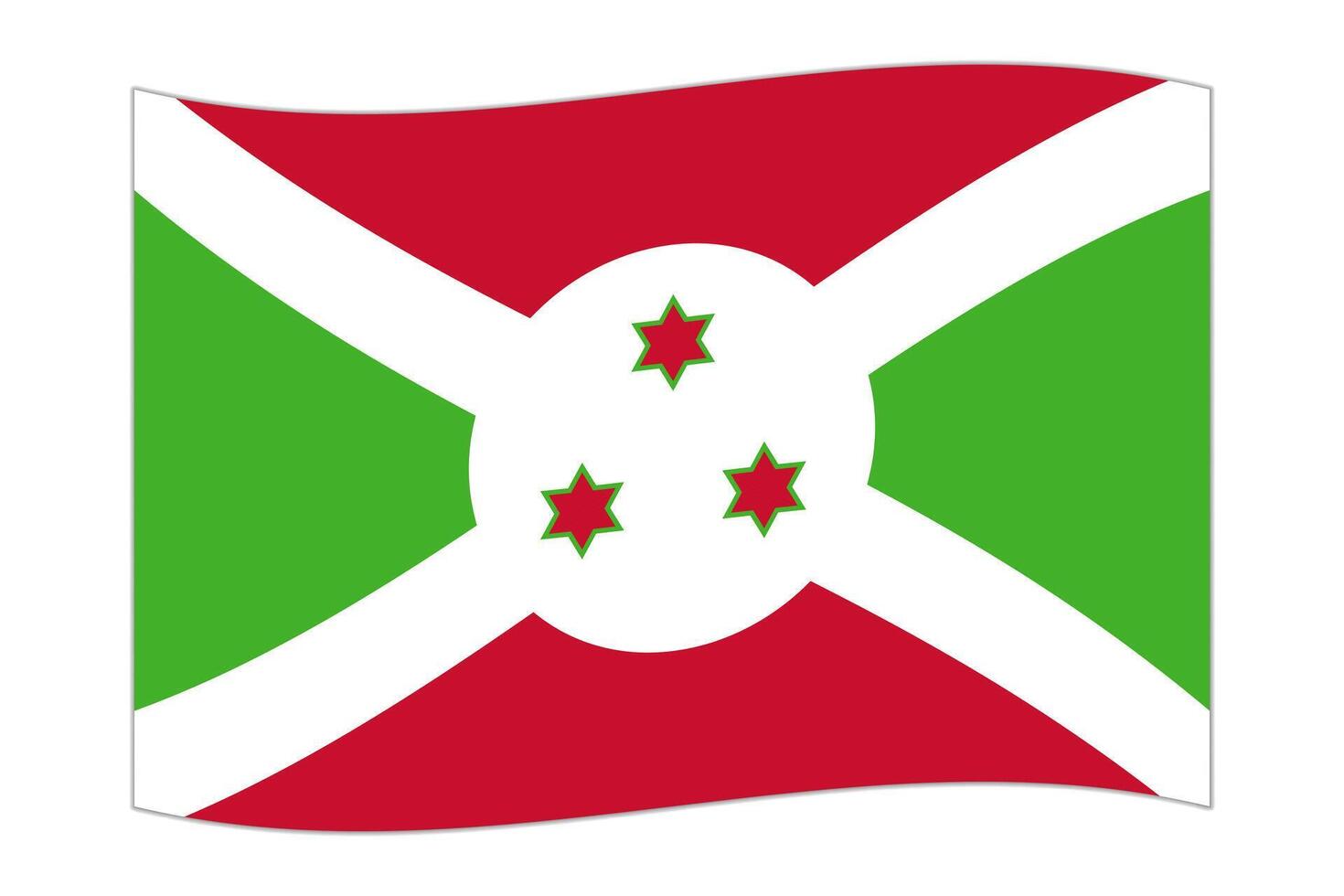 wehende Flagge des Landes Burundi. Vektor-Illustration. vektor