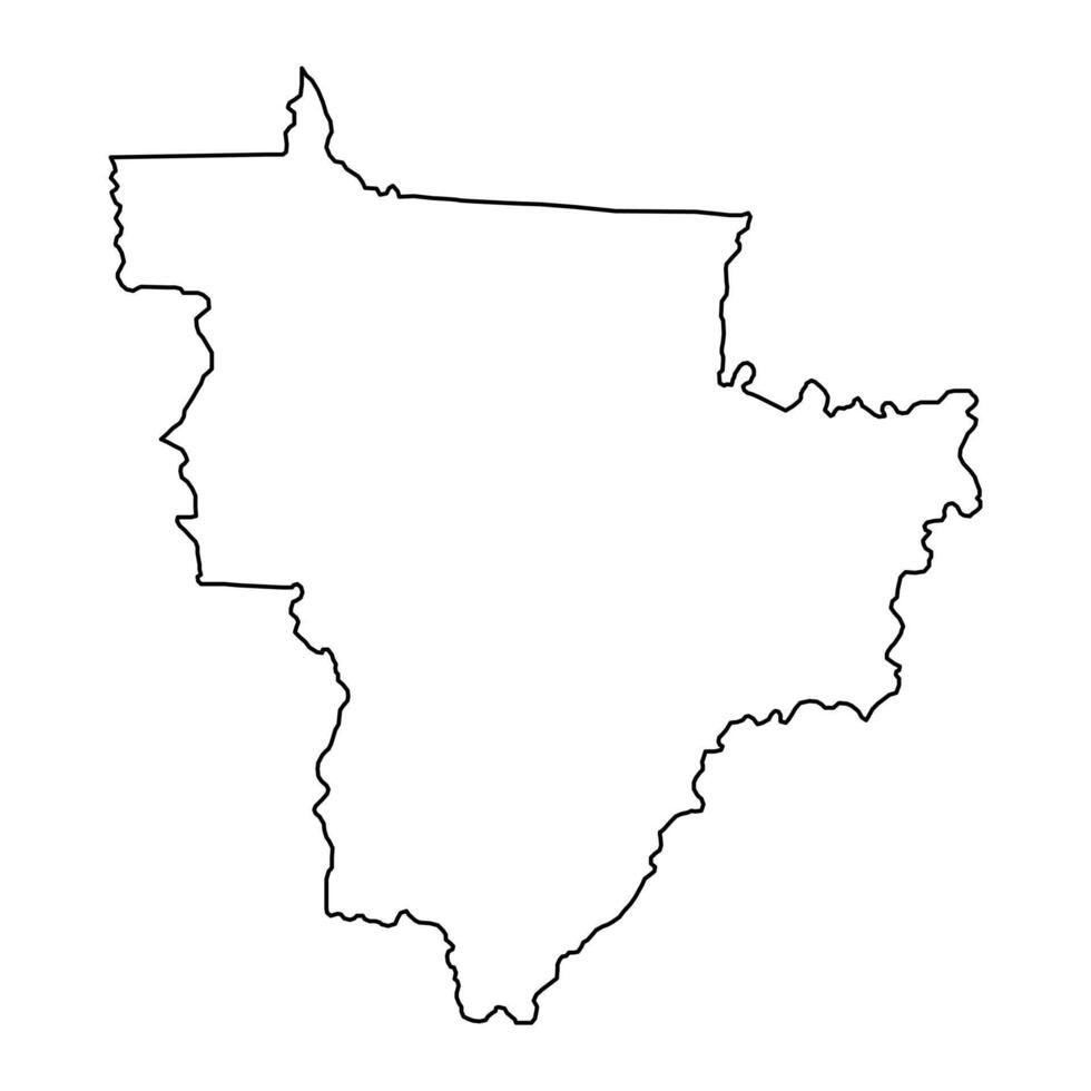 zentral Westen Region Karte, Brasilien. Vektor Illustration.