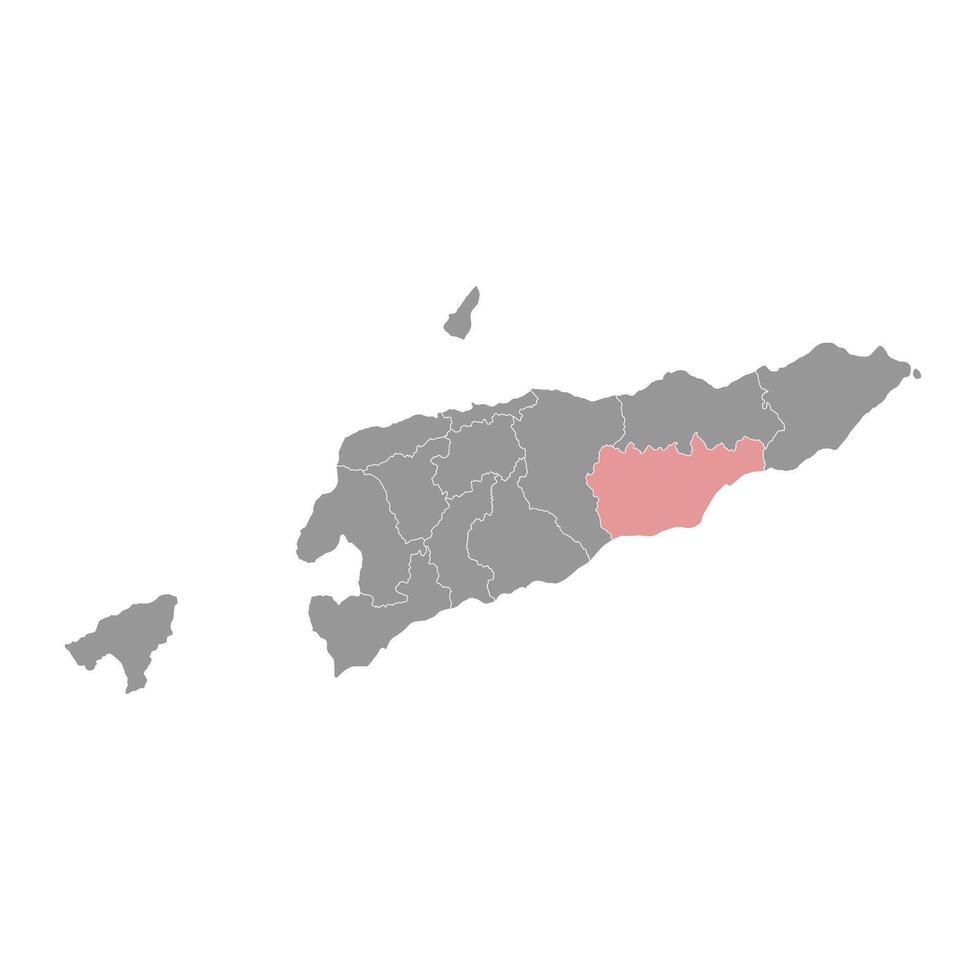 viqueque Gemeinde Karte, administrative Aufteilung von Osten Timor. Vektor Illustration.