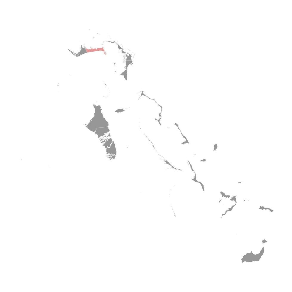 öst stor bahama Karta, administrativ division av Bahamas. vektor illustration.