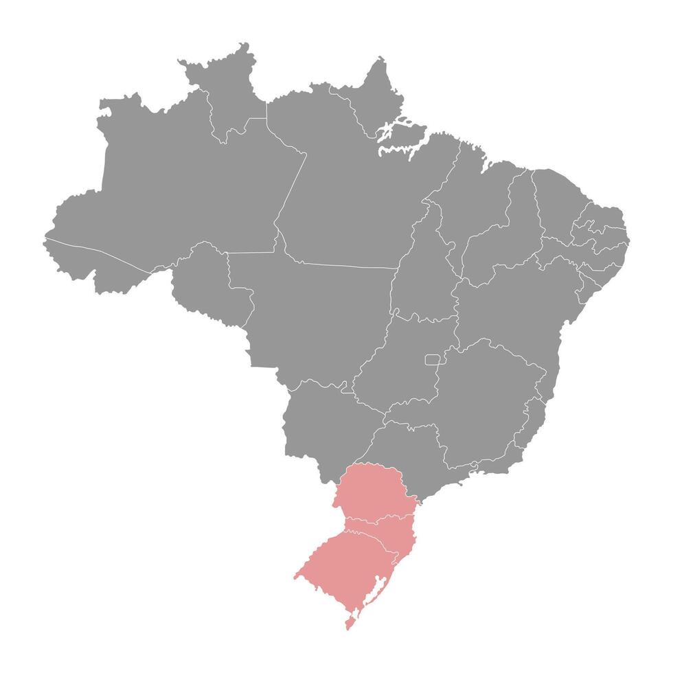 söder område Karta, Brasilien. vektor illustration.