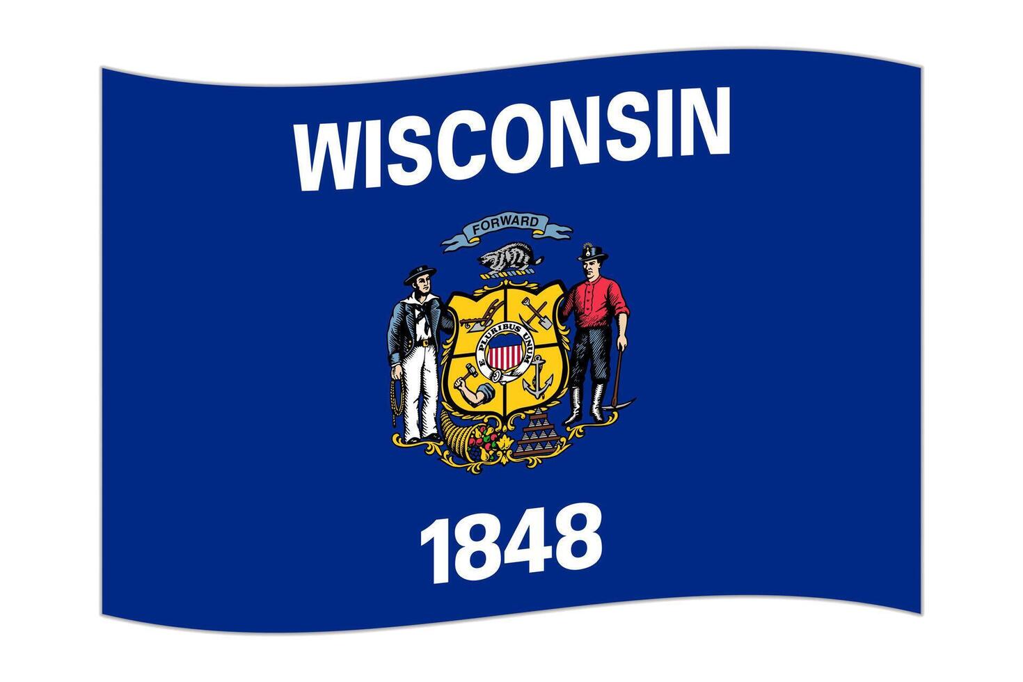 schwenkende flagge des staates wisconsin. Vektor-Illustration. vektor