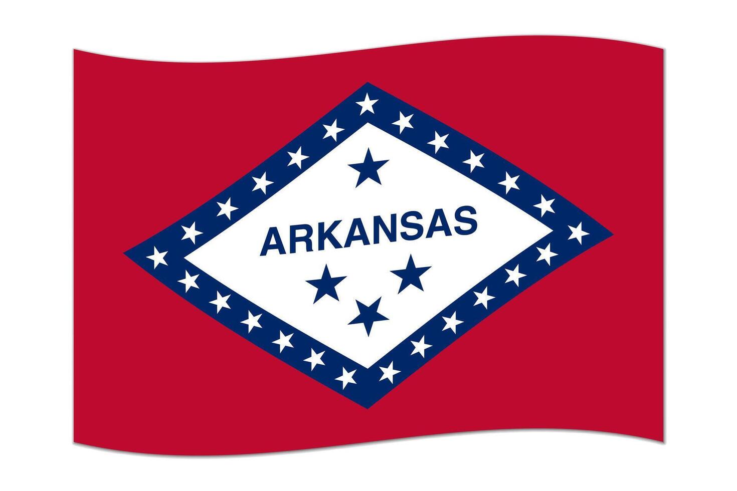 schwenkende Flagge des Bundesstaates Arkansas. Vektor-Illustration. vektor