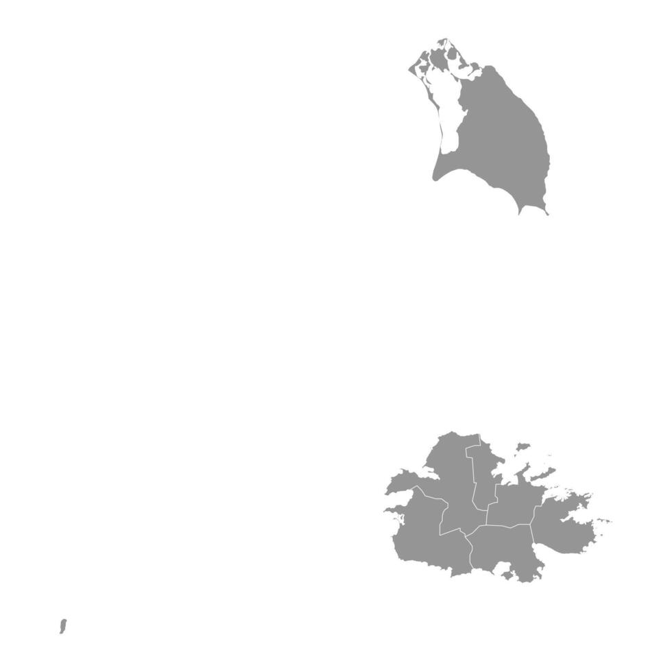 Antigua und Barbuda Karte. Vektor Illustration.