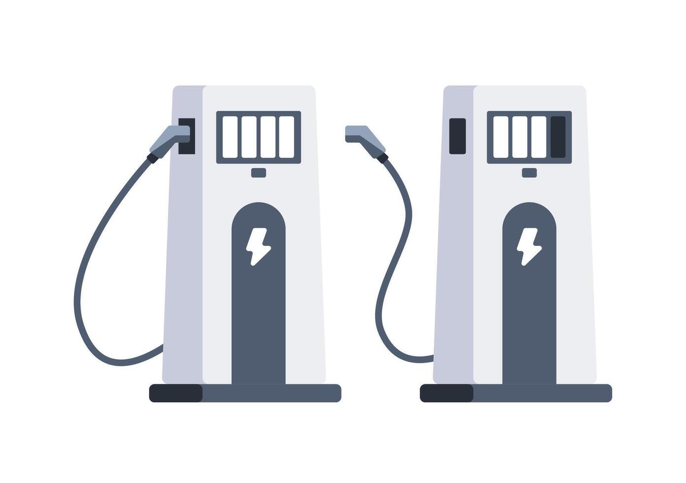 bil ev laddning station. elektrisk fordon. bil ackumulator uppladdning. alternativ bränsle. vektor illustration