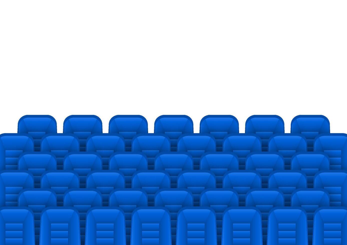 Blau Film Theater Sitze zum komfortabel Aufpassen Film. Kino Stuhl. Vektor Illustration