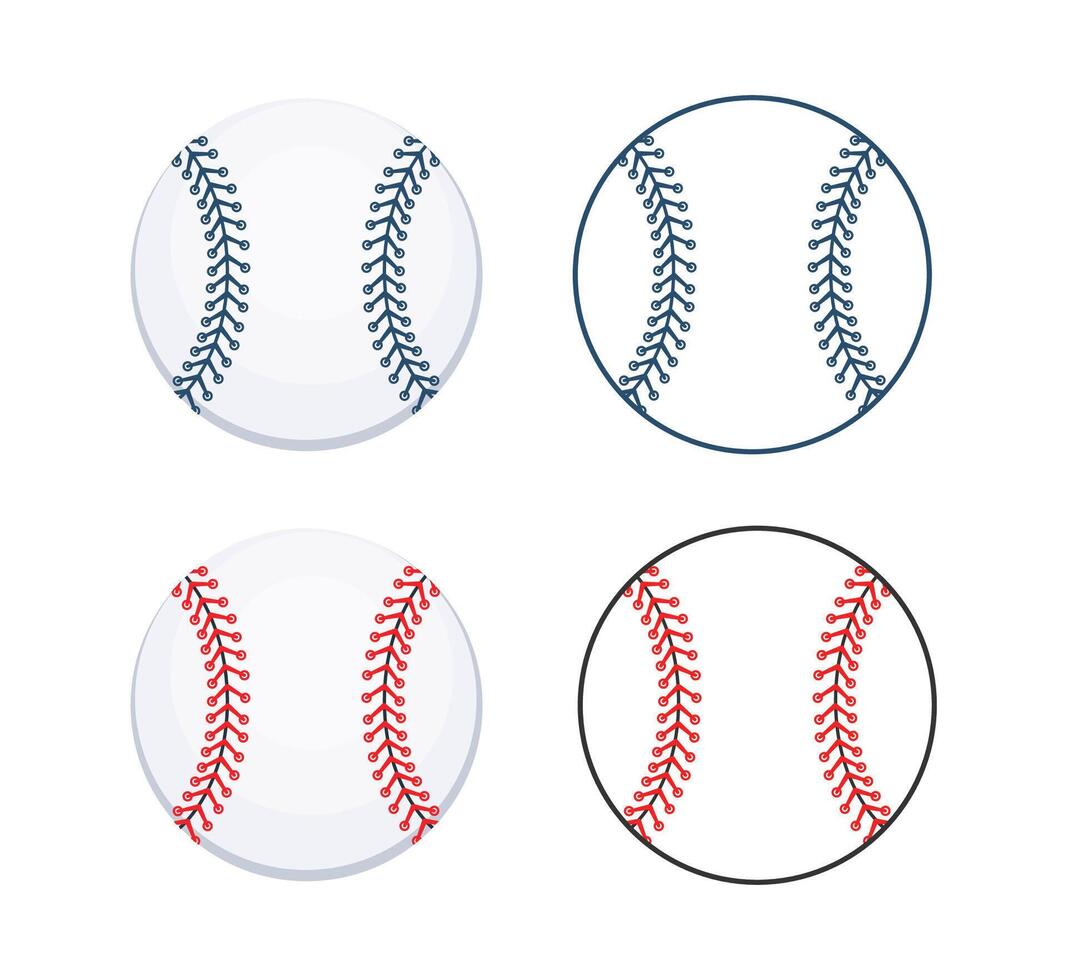 Baseball Ball. Baseball Stiche. weicher Ball Base Ball. Vektor Illustration