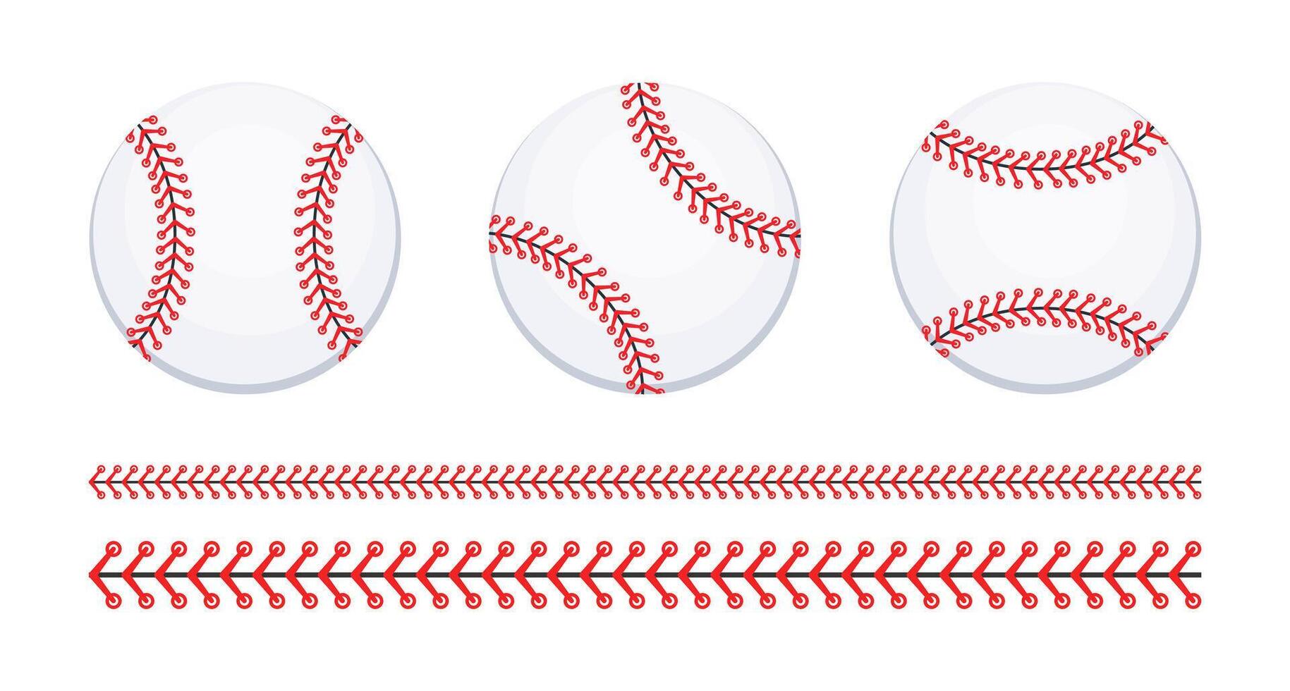 baseboll boll. baseboll stygn. mjuk boll bas boll. vektor illustration