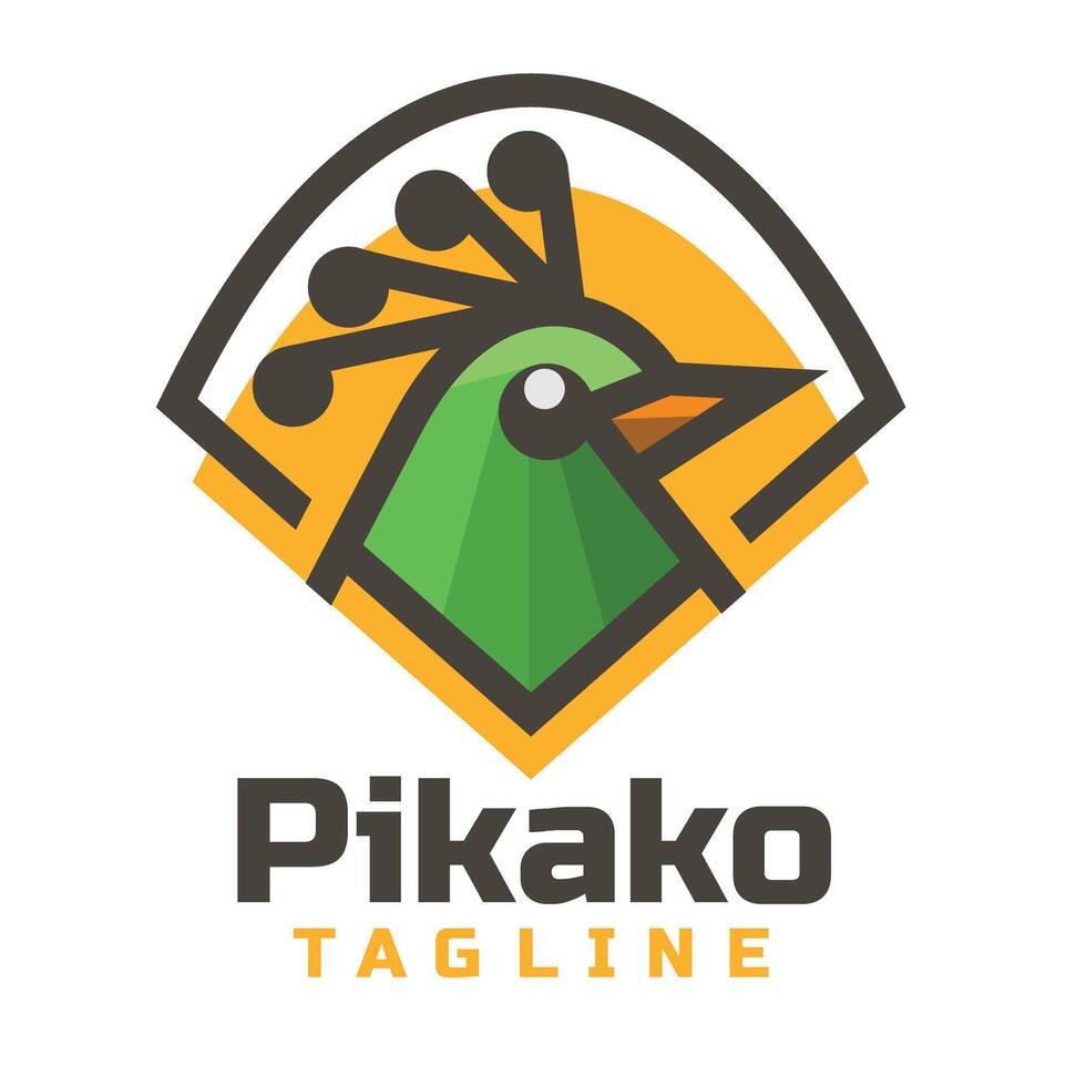 Pfau Vogel Charakter Logo vektor