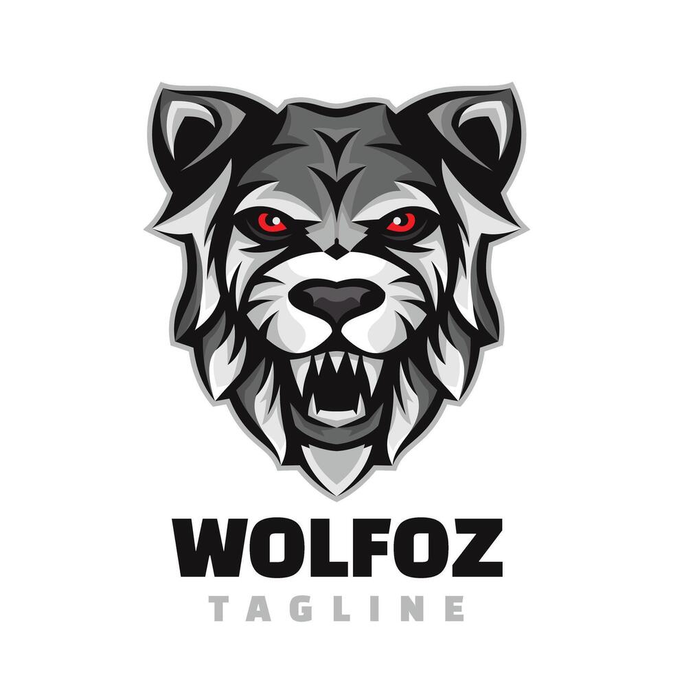 Wolf Kopf Charakter Esport Logo vektor