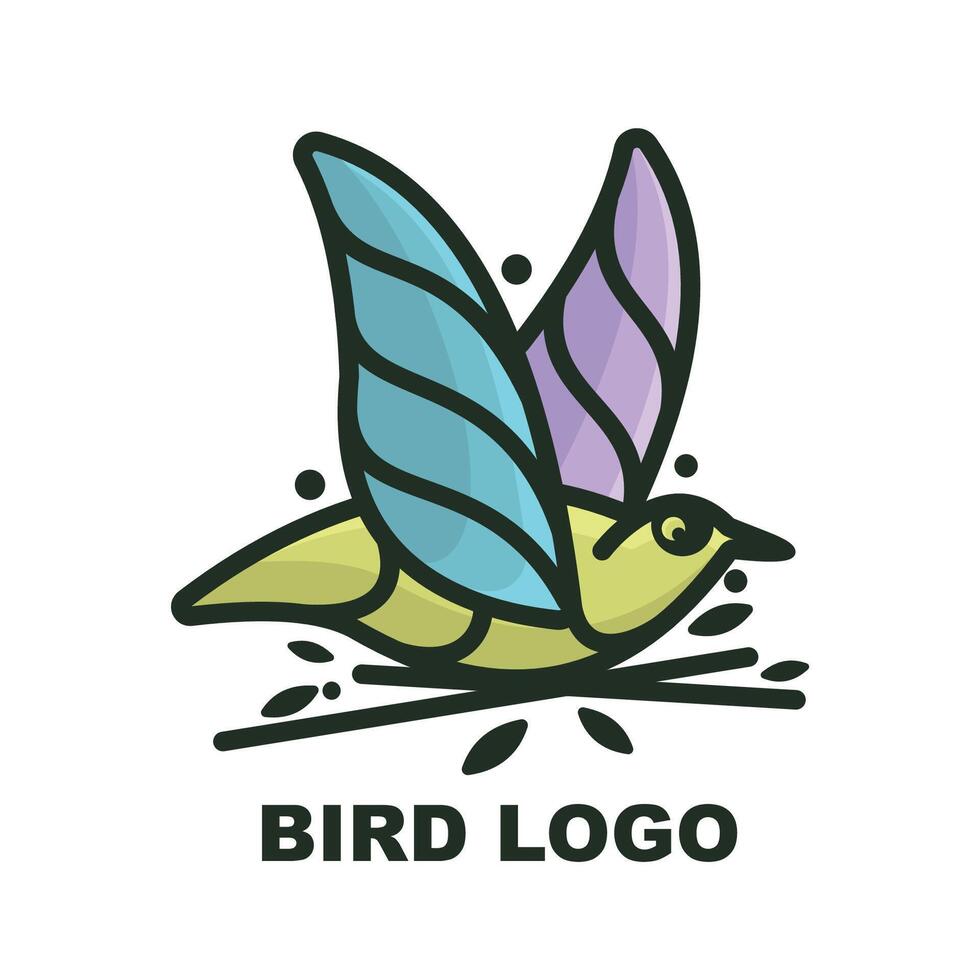 Vogel fliegend Pose bunt Logo Sammlung vektor