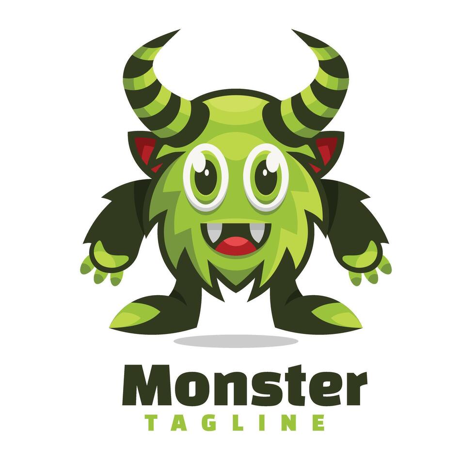 Monster- Charakter Logo Maskottchen vektor