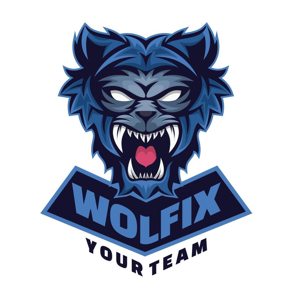 Wolf Kopf Charakter Esport Logo vektor