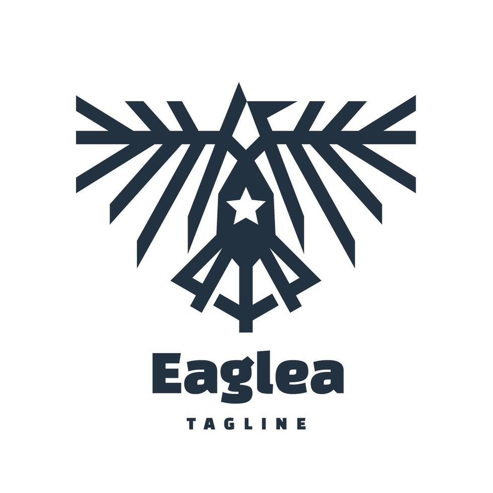 Falke Adler Linie Kunst Logo vektor