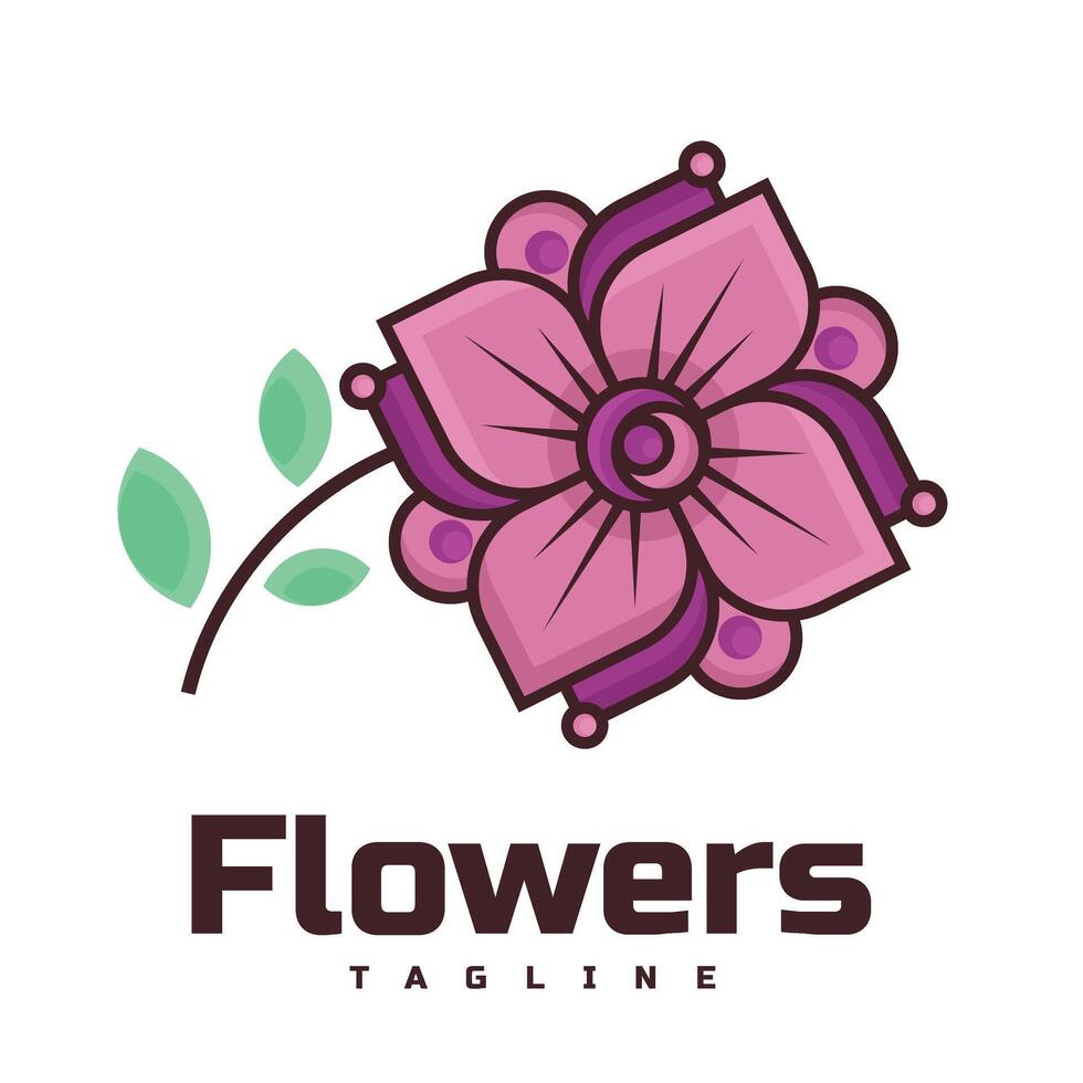 Blumen Charakter Logo Maskottchen vektor