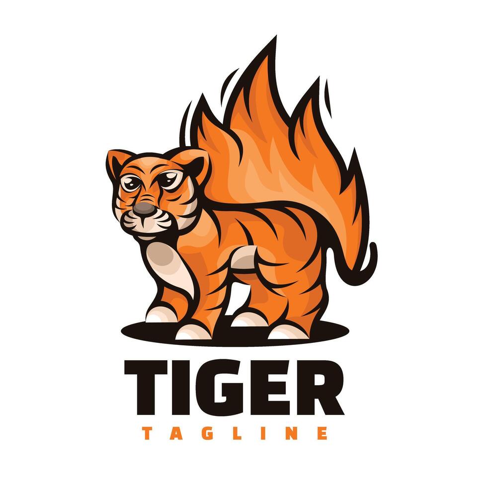 tiger karaktär logotyp vektor