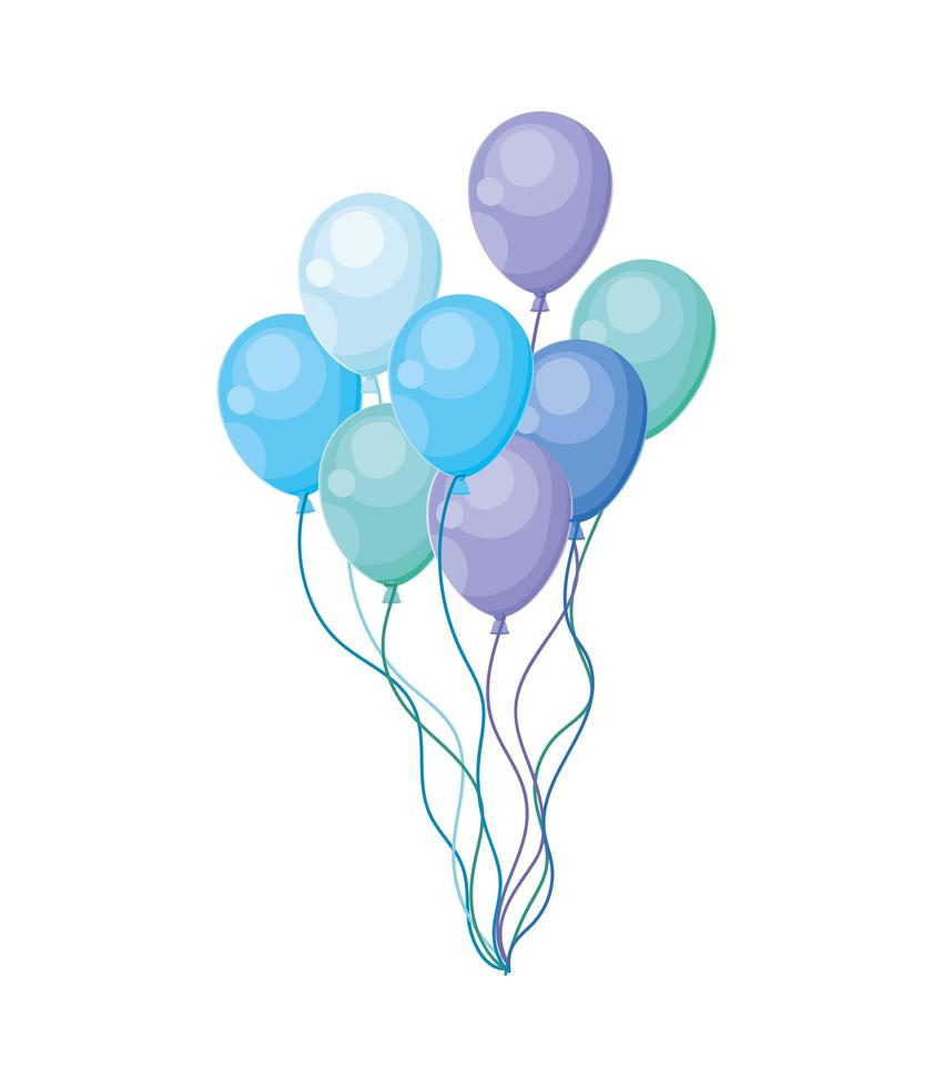 blå ballonger design vektor