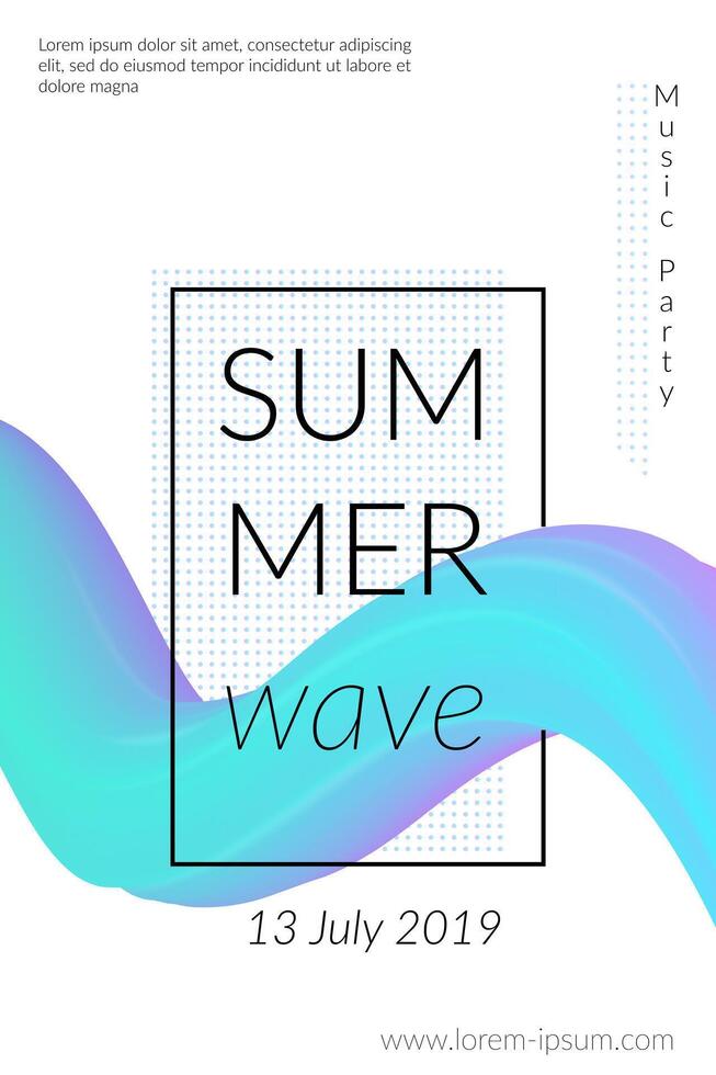 kreativ Sommer- Welle Poster mit Form. retro abstrakt bunt geometrisch Hintergrund. Design zum Karte, Flyer, Vorlage, Banner, Broschüre. modisch Mode Digital futuristisch Vektor Grafik Illustration.