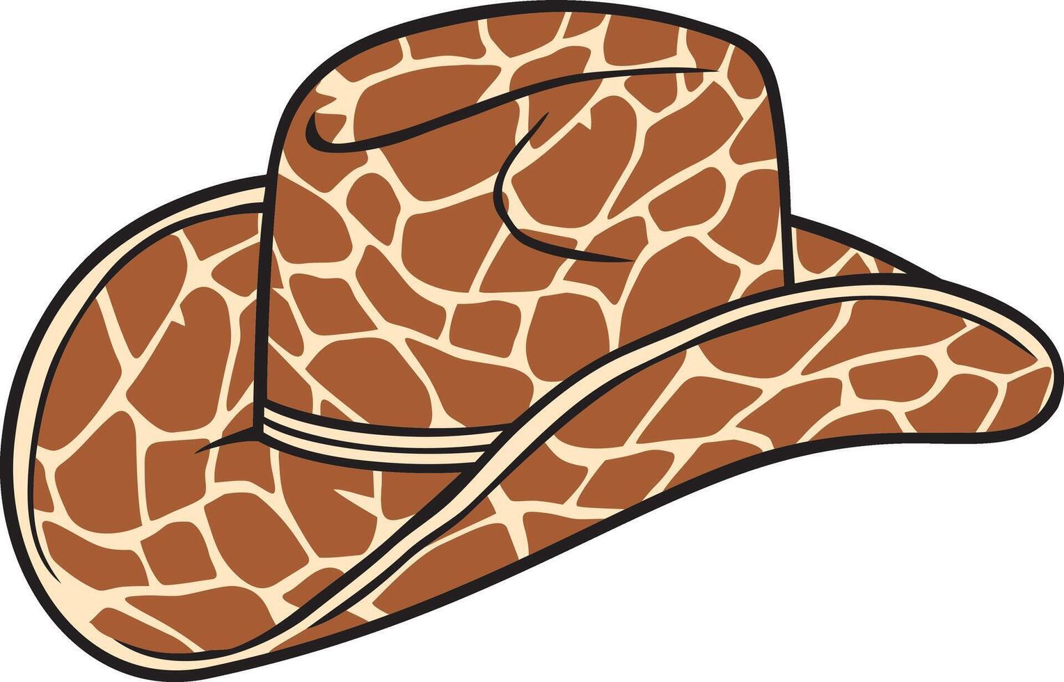 cowboy hatt med giraff skriva ut Färg. vektor illustration.