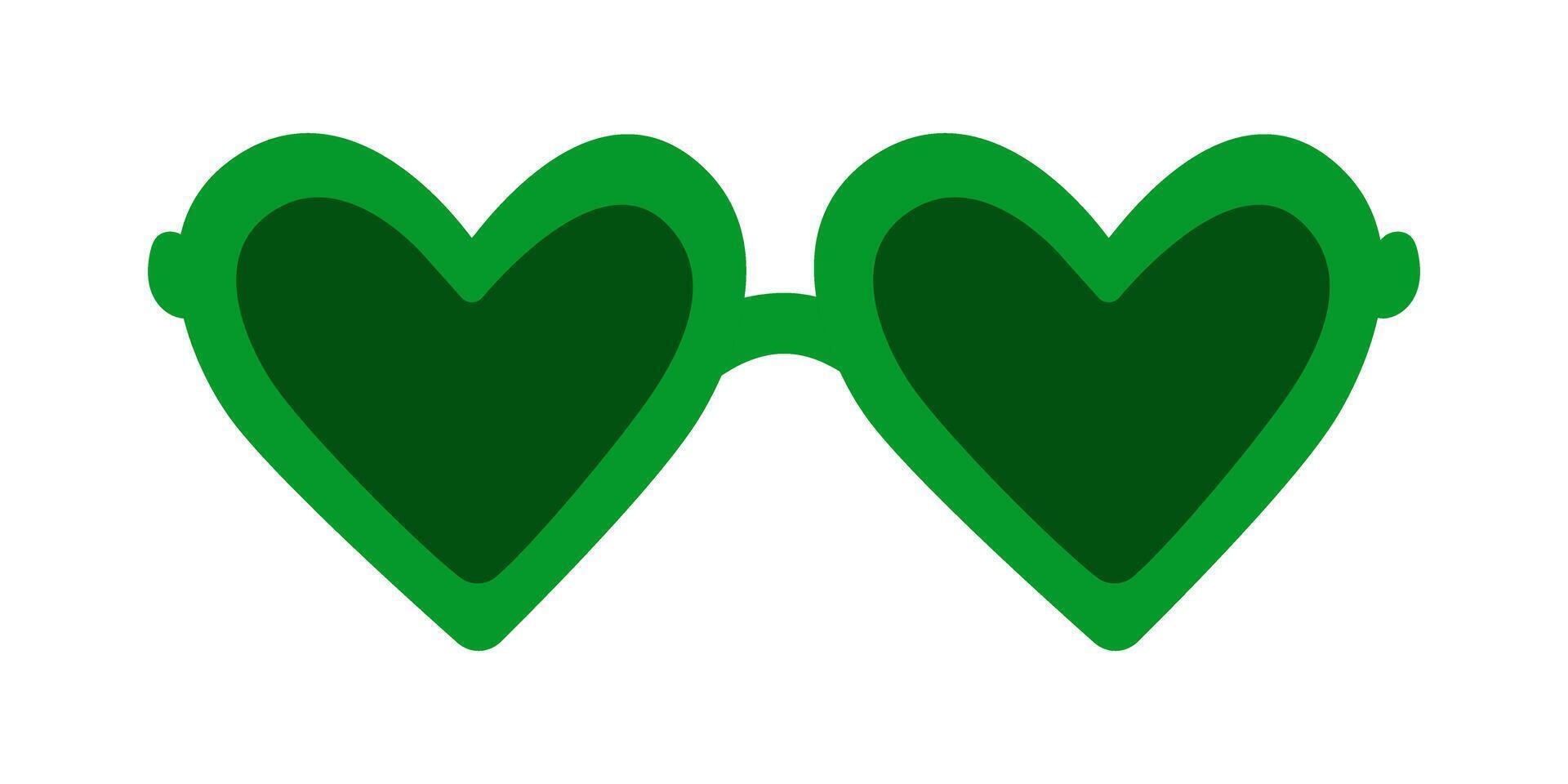 Grün Herzen Brille st. Patrick's Tag vektor