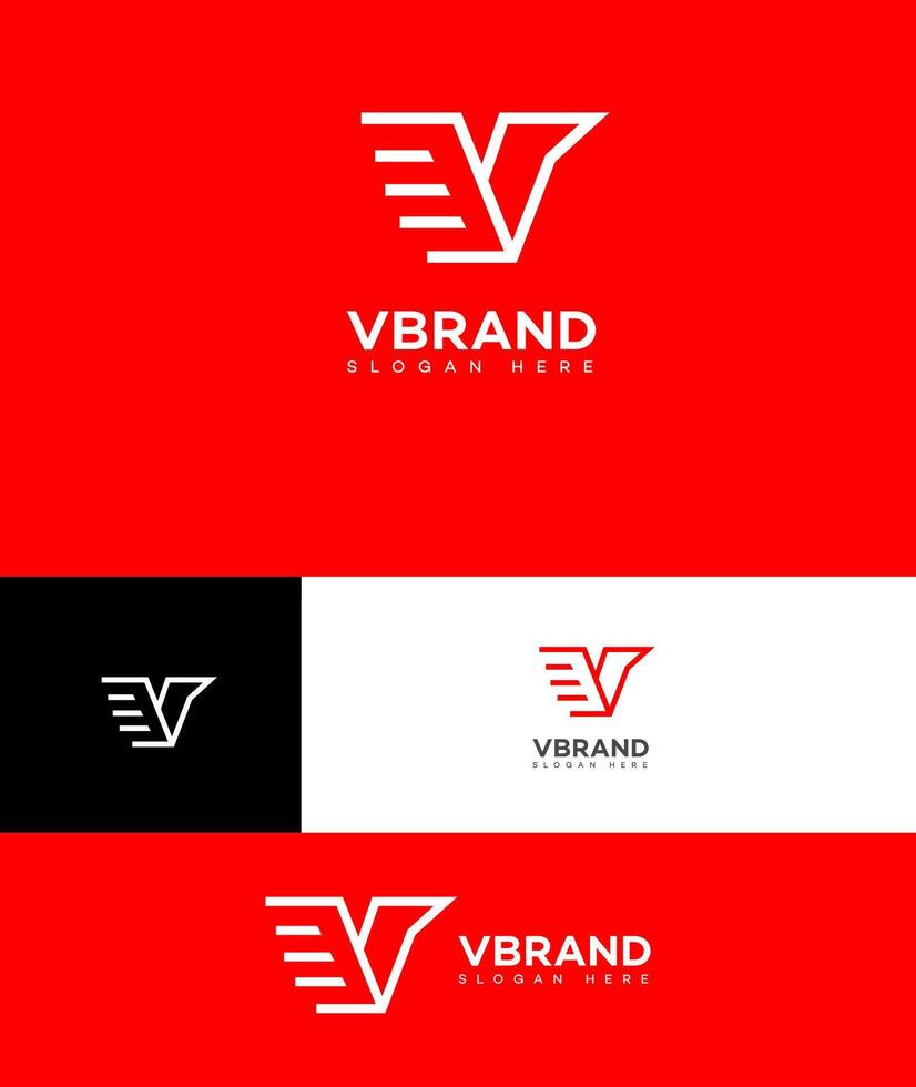 v Brief Logo Symbol Marke Identität Zeichen Symbol Vorlage vektor