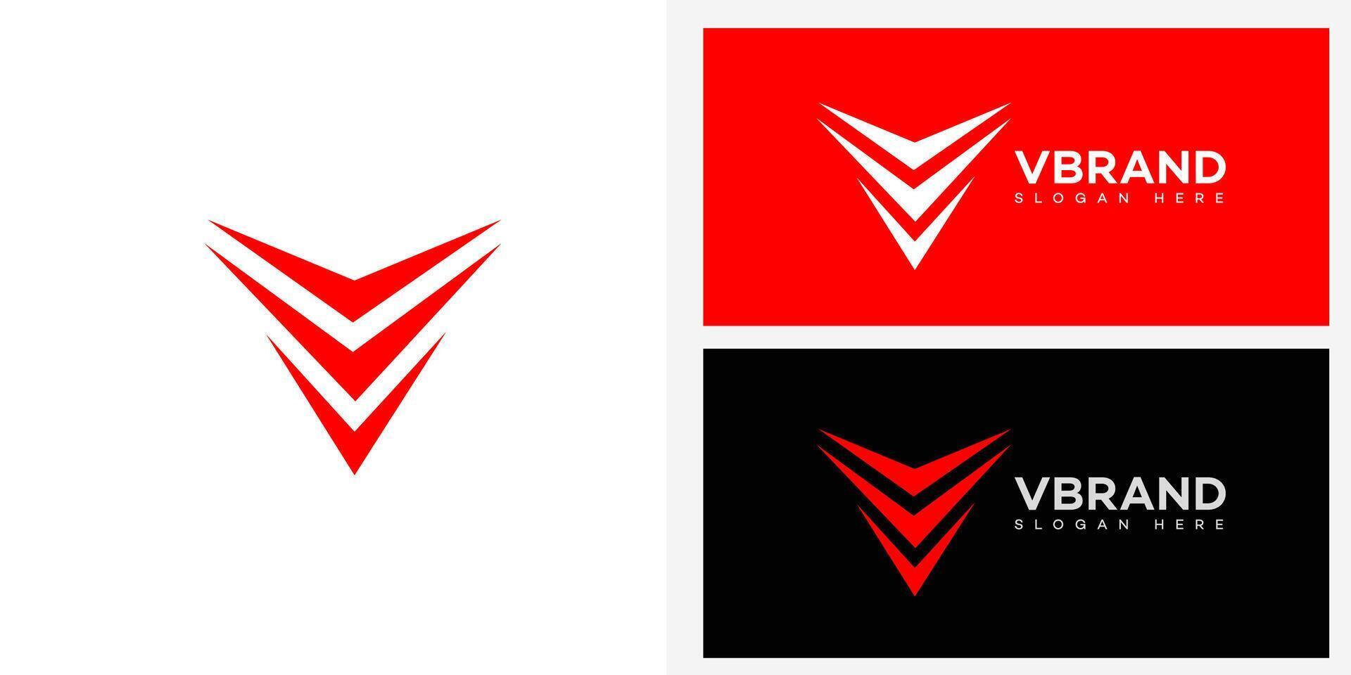 v Brief Logo Symbol Marke Identität Zeichen Symbol Vorlage vektor