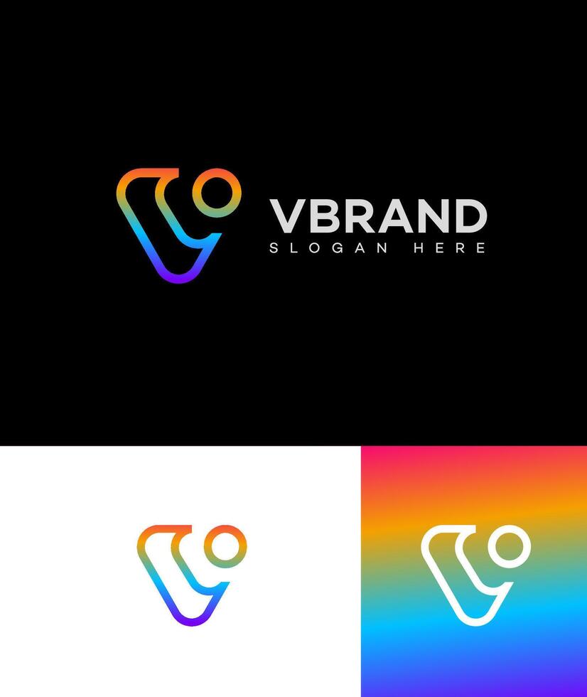 v Brief Logo Symbol Marke Identität Zeichen Symbol Vorlage vektor