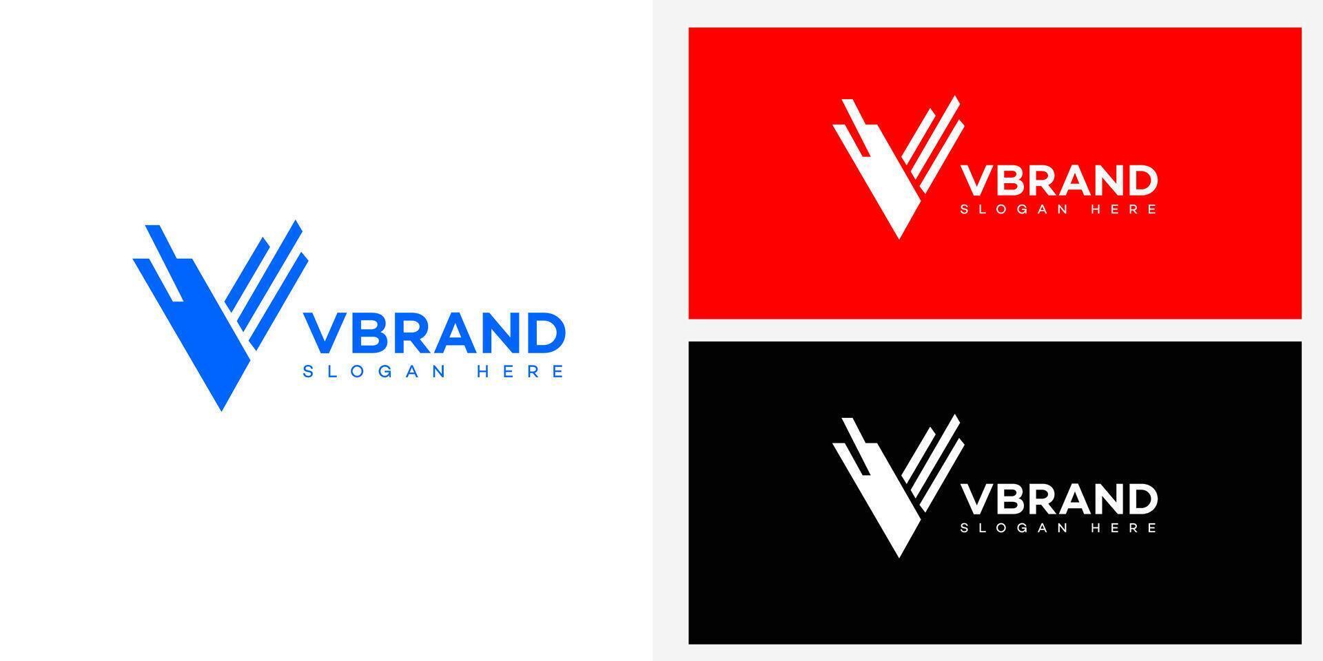 v Brief Logo Symbol Marke Identität Zeichen Symbol Vorlage vektor