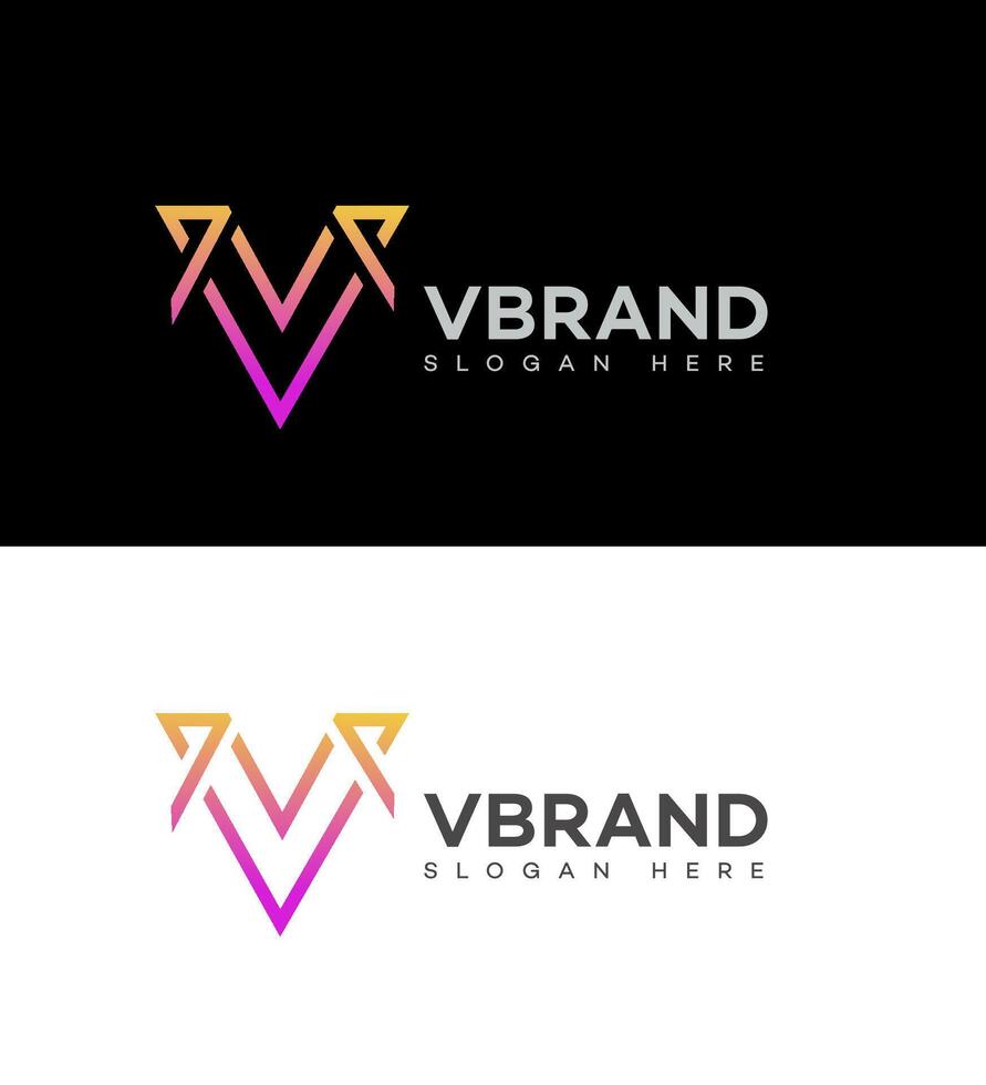 v Brief Logo Symbol Marke Identität Zeichen Symbol Vorlage vektor