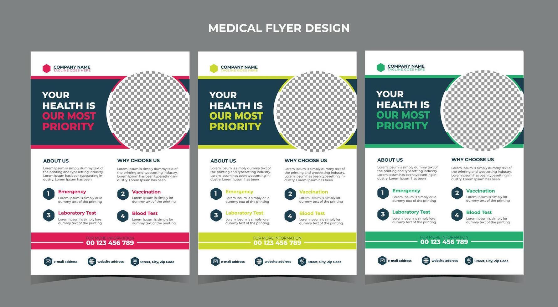 medicinsk och hälsovård flyer designmall vektor