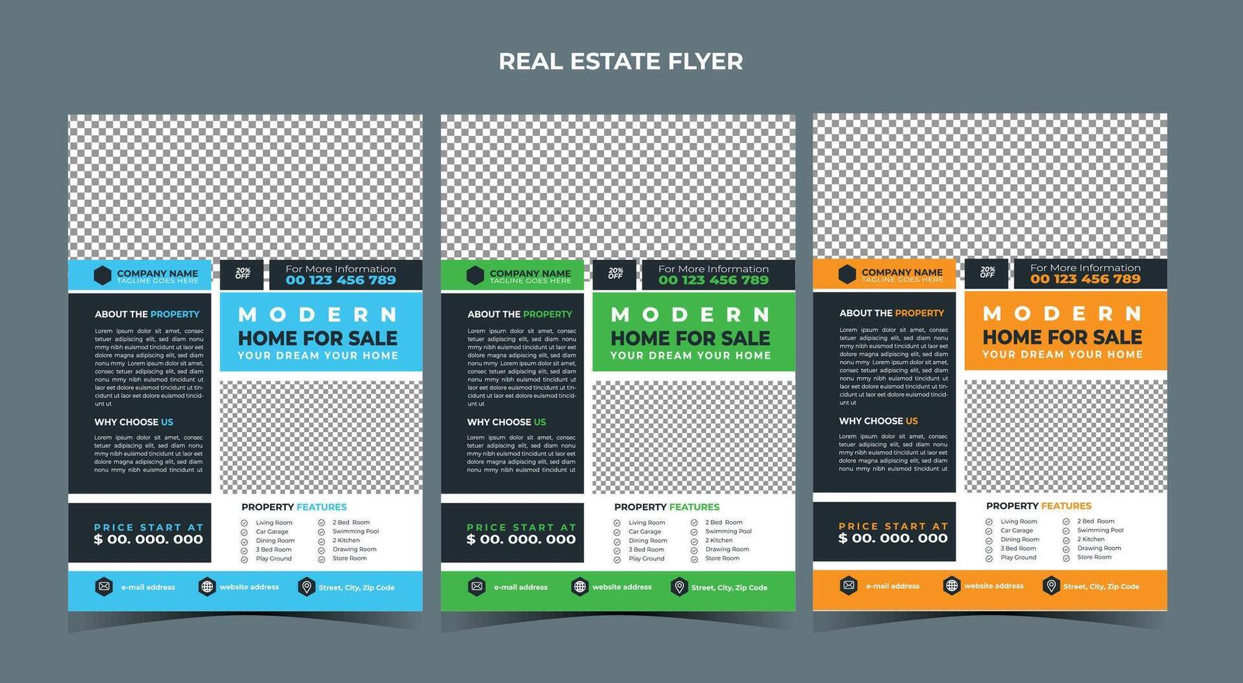Immobilien Business Flyer Design-Vorlage vektor